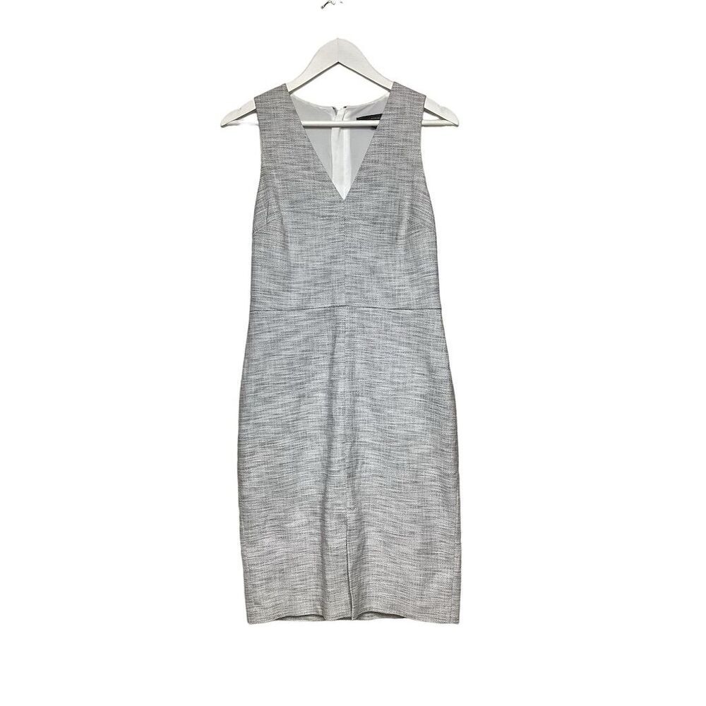 Banana Republic‎ Sleeveless V Neck Sheath Dress Gray Size 6